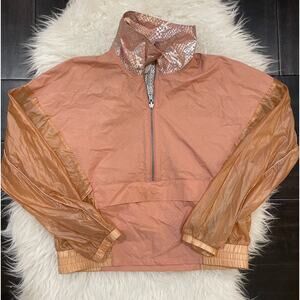 Free People Movement Windbreaker Half Zip Pullover Rose Pink Women's Size S